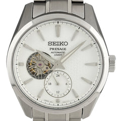 セイコー プレサージュ 6R5J-00A0 SARJ001 腕時計 SS 自動巻き ホワイト メンズ 時計 【中古】【保証書】wtcbb