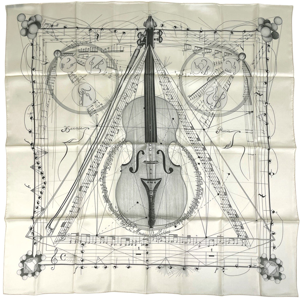 C397-8 イタリア製 HERMES エルメス アルパカ モヘア混 スラックス エルメス カレ90 La Musique des Spheres スカーフ シルク レディース