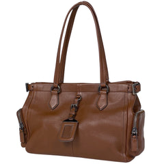 プラダ ロゴプレート トートバッグ レザー レディース ブランドバッグ・小物 【中古】brbag