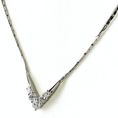 ジュネ メレダイヤ ネックレス ネックレス K18 WG pt900 レディース ブランドジュエリー 【中古】brjwl
