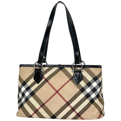 バーバリー チェック柄 トートバッグ コーティングキャンバス レディース ブランドバッグ・小物 【中古】brbag