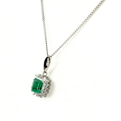 エメラルド デザインネックレス ネックレス Pt900 Pt850 エメラルド レディース ノンブランドジュエリー 【中古】nbjwl