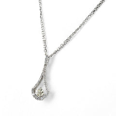 ダイヤモンド デザインネックレス ネックレス K18 K14 WG レディース ノンブランドジュエリー 【中古】nbjwl