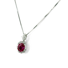 ルビー ネックレス Pt900 K18 WG 2.19ct レディース ノンブランドジュエリー 中古 nbjwl