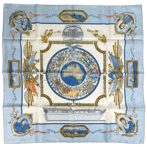 HERMES カレ90 LE GEOGRAPHE 未使用品 エルメス カレ90 LE GEOGRAPHE スカーフ シルク レディース ブランド