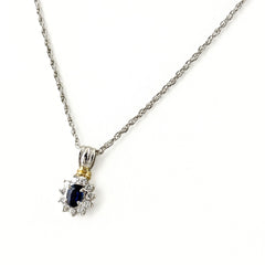サファイア ネックレス Pt900 Pt850 サファイア レディース ノンブランドジュエリー 【中古】nbjwl