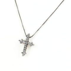 クロスモチーフ デザインネックレス ネックレス Pt900 Pt850 ダイヤモンド レディース ノンブランドジュエリー 【中古】nbjwl