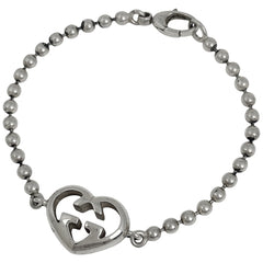 グッチ ハートモチーフ ブレスレット シルバー925 レディース ブランドアクセサリー 【中古】bracc