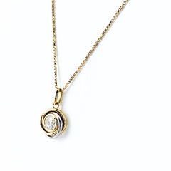 ダイヤモンド デザインネックレス ネックレス Pt900 K18 585 レディース ノンブランドジュエリー 【中古】nbjwl