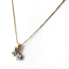 フラワーモチーフ ネックレス K18 ダイヤモンド レディース ノンブランドジュエリー 【中古】nbjwl
