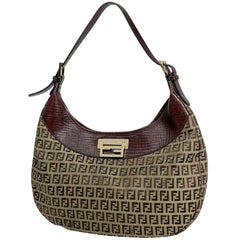 フェンディ ズッキーノ柄 ショルダーバッグ キャンバス 8BR552 レディース ブランドバッグ・小物 【中古】brbag