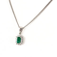 エメラルド デザインネックレス ネックレス Pt900 Pt850 エメラルド レディース ノンブランドジュエリー 【中古】nbjwl