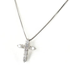 クロスモチーフ デザインネックレス ネックレス Pt900 Pt850 ダイヤモンド レディース ノンブランドジュエリー 【中古】nbjwl