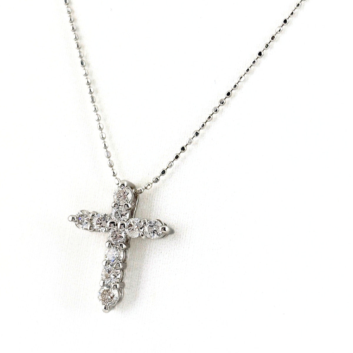 クロスモチーフ デザインネックレス ネックレス K18 WG ダイヤモンド