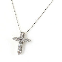 クロスモチーフ デザインネックレス ネックレス K18 WG ダイヤモンド レディース ノンブランドジュエリー 【中古】nbjwl