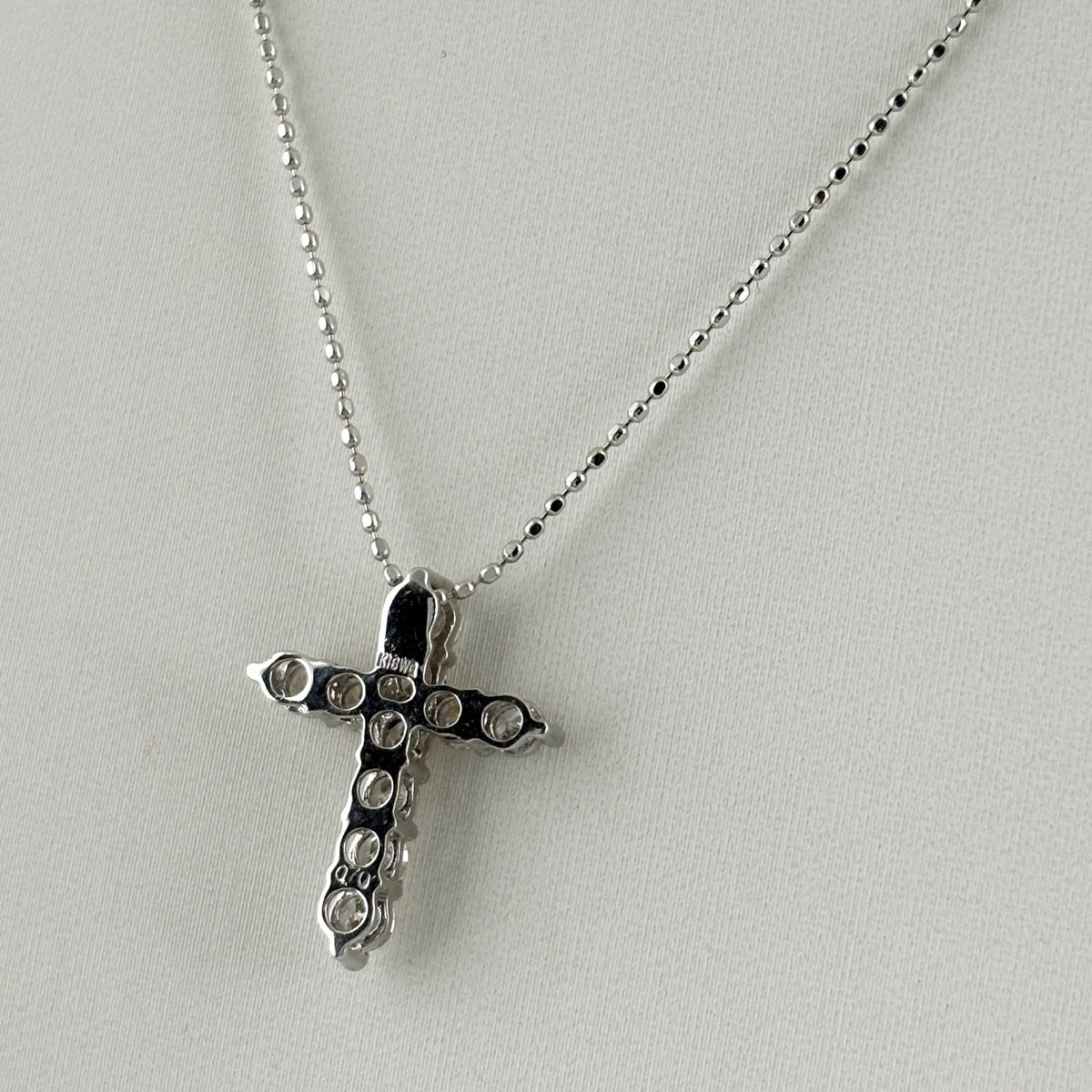 クロスモチーフ デザインネックレス ネックレス K18 WG ダイヤモンド
