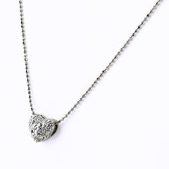ハートモチーフ ネックレス Pt900 Pt850 ダイヤモンド レディース ノンブランドジュエリー 【中古】nbjwl
