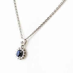 サファイア ネックレス Pt900 Pt850 サファイア レディース ノンブランドジュエリー 【中古】nbjwl
