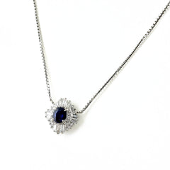 サファイア ネックレス Pt900 Pt850 サファイア レディース ノンブランドジュエリー 【中古】nbjwl