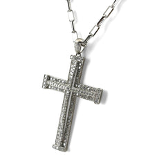 クロスモチーフ ネックレス K18 750 ダイヤモンド レディース ノンブランドジュエリー 【中古】nbjwl