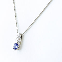 タンザナイト ネックレス Pt900 Pt850 タンザナイト レディース ノンブランドジュエリー 【中古】nbjwl