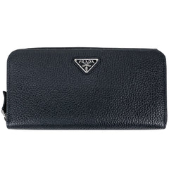 プラダ ロゴプレート ラウンドファスナー 長財布 レザー 2ML317 レディース ブランドバッグ・小物 【中古】brbag