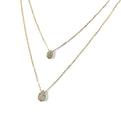 しずくモチーフ ネックレス K18 ダイヤモンド レディース ノンブランドジュエリー 【中古】nbjwl