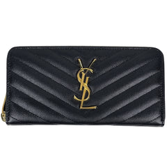 サンローラン ロゴ ラウンドファスナー 長財布 レザー 358094 レディース ブランドバッグ・小物 【中古】brbag