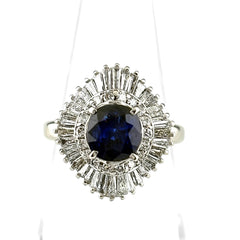 2.15ct サファイア リング 11号 Pt900 鑑別書 レディース ノンブランドジュエリー 【中古】nbjwl