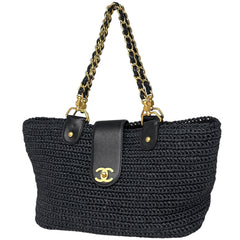 シャネル ココマーク チェーン トートバッグ ラフィア レディース ブランドバッグ・小物 【中古】brbag