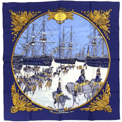 エルメス カレ90 MARINE ET CAVALERIE スカーフ シルク レディース ブランドバッグ・小物 【中古】brbag
