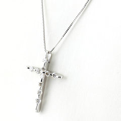 クロスモチーフ デザインネックレス ネックレス K18 WG ダイヤモンド レディース ノンブランドジュエリー 【中古】nbjwl