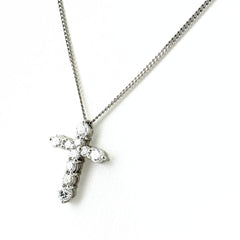 クロスモチーフ デザインネックレス ネックレス Pt900 Pt850 ダイヤモンド レディース ノンブランドジュエリー 【中古】nbjwl