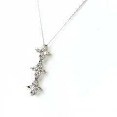 フラワーモチーフ デザインネックレス ネックレス Pt900 Pt850 ダイヤモンド レディース ノンブランドジュエリー 【中古】nbjwl