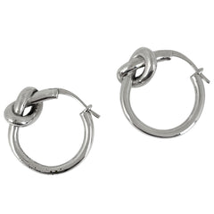 セリーヌ ノット スモールフープ ピアス ロジウムフィニッシュ レディース ブランドアクセサリー 【中古】bracc