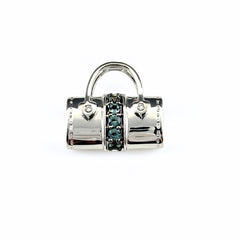 バッグモチーフ ペンダントトップ K18 WG ダイヤモンド レディース ノンブランドジュエリー 【中古】nbjwl