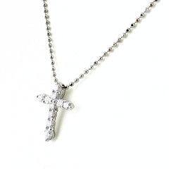 クロスモチーフ ネックレス Pt900 Pt850 ダイヤモンド レディース ノンブランドジュエリー 【中古】nbjwl