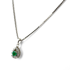 エメラルド ネックレス Pt900 Pt850 エメラルド レディース ノンブランドジュエリー 【中古】nbjwl