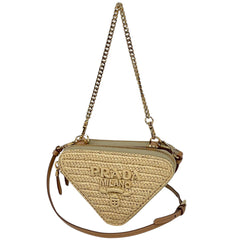 プラダ アクセサリーポーチ ラフィア 1NR015 レディース ブランドバッグ・小物 【中古】brbag
