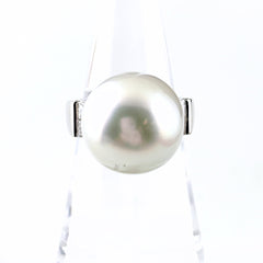 パール リング Pt900 パール ダイヤモンド レディース ノンブランドジュエリー 【中古】nbjwl