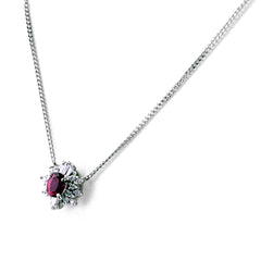 ルビー ネックレス Pt900 Pt850 ルビー レディース ノンブランドジュエリー 【中古】nbjwl