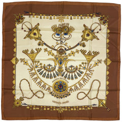 エルメス カレ90 PARURES DES SABLES スカーフ シルク レディース ブランドバッグ・小物 【中古】brbag