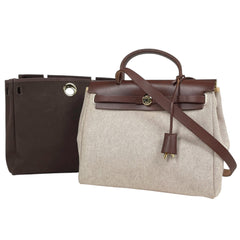 エルメス エールバッグPM ハンドバッグ トワルアッシュ □F レディース ブランドバッグ・小物 【中古】brbag
