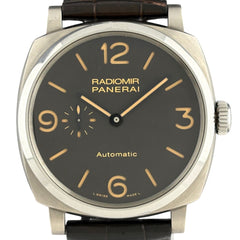 オフィチーネパネライ ラジオミール 1940 3デイズ チタニオ PAM00619 腕時計 チタン レザー 自動巻き ブラウン メンズ 時計 【中古】【保証書】wtcbb