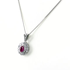 ルビー ネックレス Pt900 Pt850 ルビー レディース ノンブランドジュエリー 【中古】nbjwl