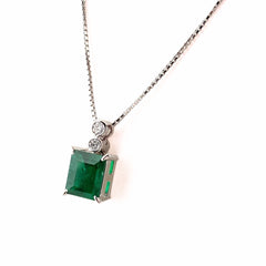 エメラルド ネックレス Pt900 Pt850 エメラルド レディース ノンブランドジュエリー 【中古】nbjwl