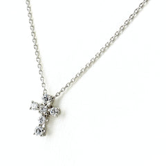クロスモチーフ ネックレス K18 WG Pt900 レディース ノンブランドジュエリー 【中古】nbjwl