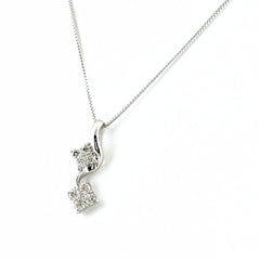 メレダイヤ ネックレス K18 WG ダイヤモンド レディース ノンブランドジュエリー 【中古】nbjwl