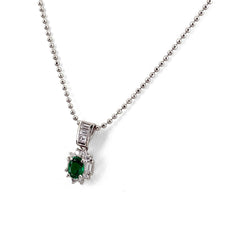 エメラルド ネックレス Pt850 エメラルド ダイヤモンド レディース ノンブランドジュエリー 【中古】nbjwl