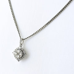 メレダイヤ ネックレス Pt850 K18 WG レディース ノンブランドジュエリー 【中古】nbjwl